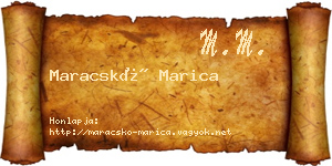 Maracskó Marica névjegykártya